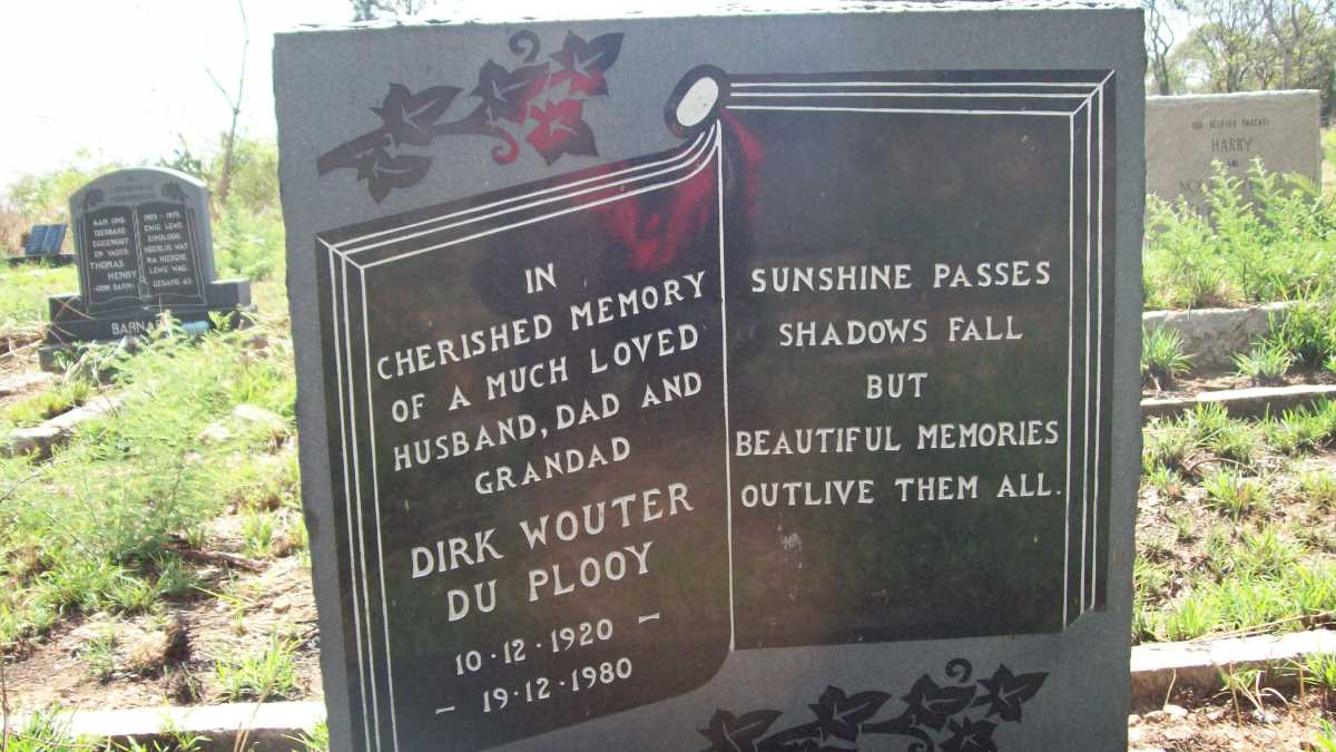 PLOOY Dirk Wouter, du 1920-1980
