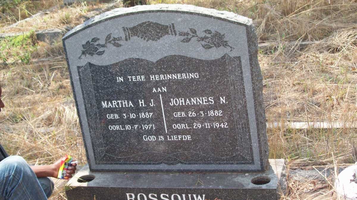 ROSSOUW Johannes N. 1882-1942 &amp; Martha H.J. 1887-1971