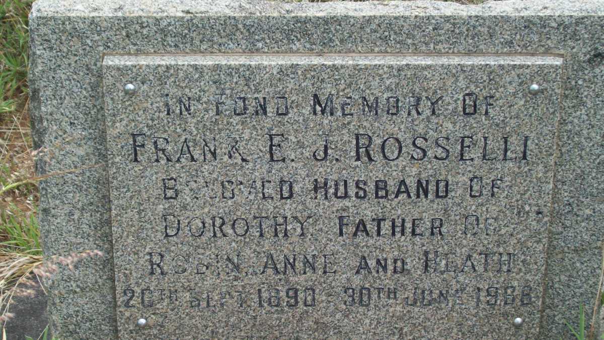 ROSSELLI Frank E.J. 1890-1968