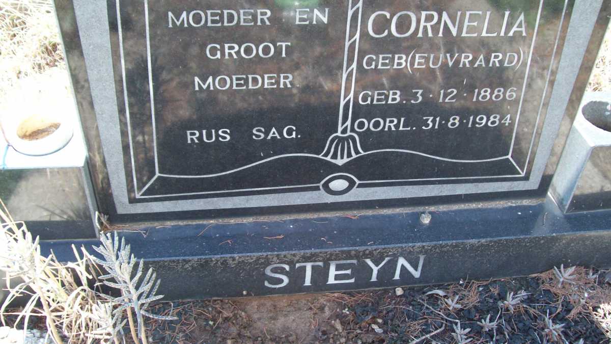 STEYN Christina Cornelia geb EUVRARD 1886-1984