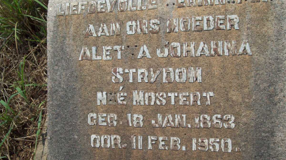 STRYDOM Aletta Johanna nee MOSTERT 1863-1950