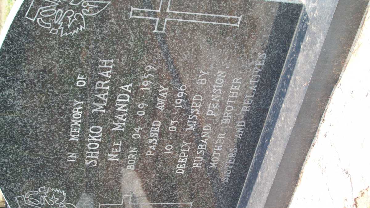 SHOKO Marah nee MANDA 1959-1996