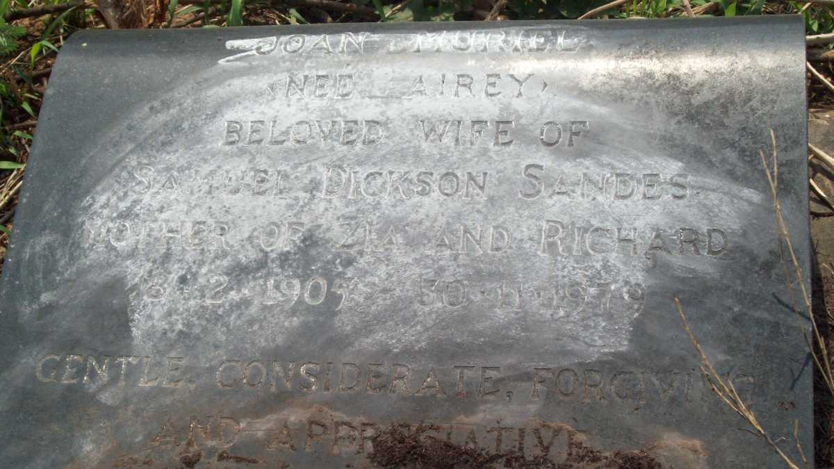 SANDES Joan Muriel nee AIREY 1905-1979