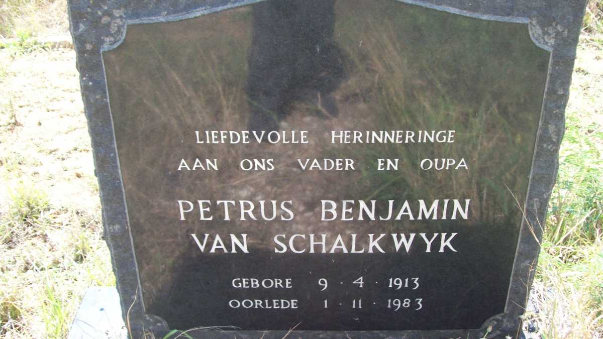SCHALKWYK Petrus Benjamin, van 1913-1983