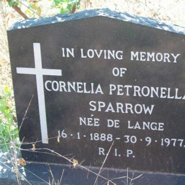 SPARROW Cornelia Petronella nee DE LANGE 1888-1977