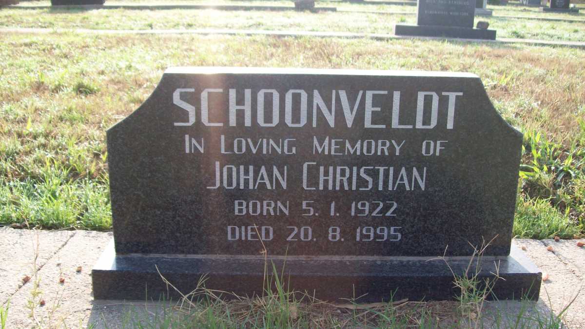 SCHOONVELDT Johan Christian 1922-1995