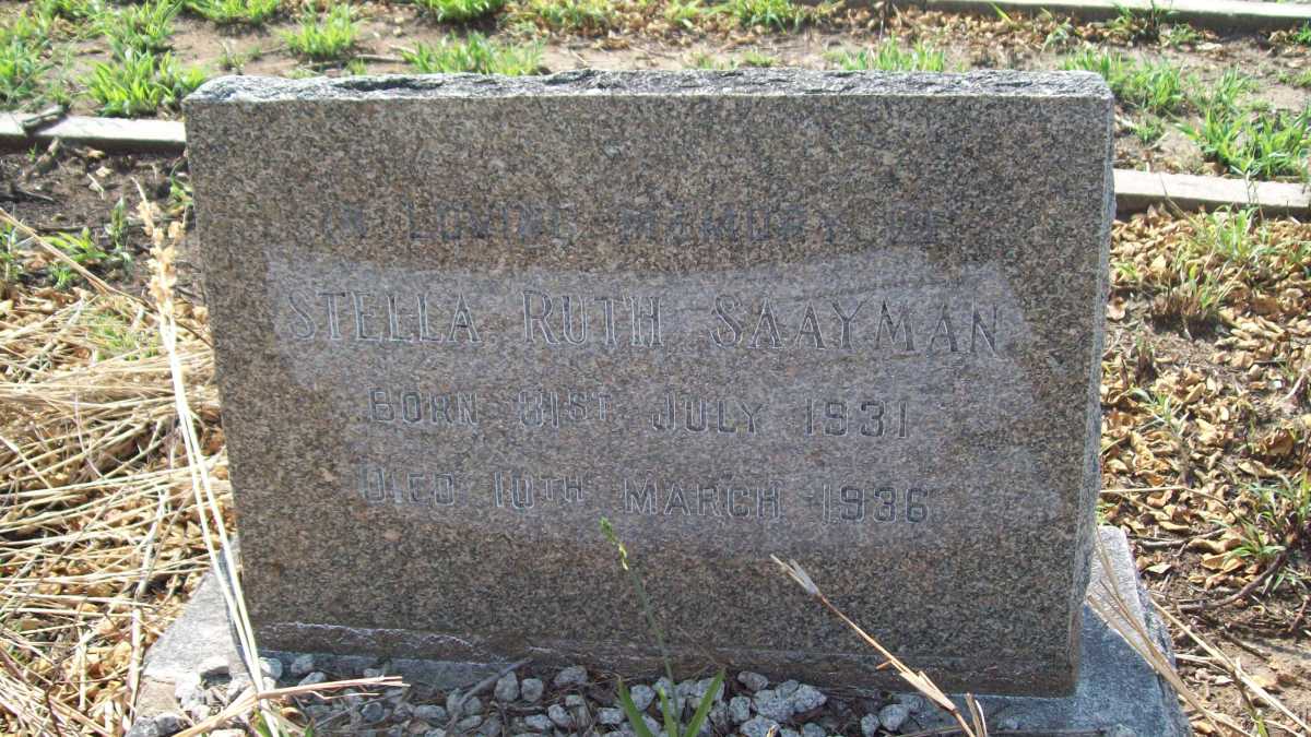 SAAYMAN Stella Ruth 1931-1936