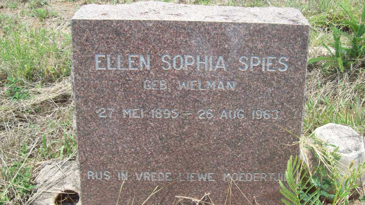 SPIES Ellen Sophia nee WELMAN 1895-1963
