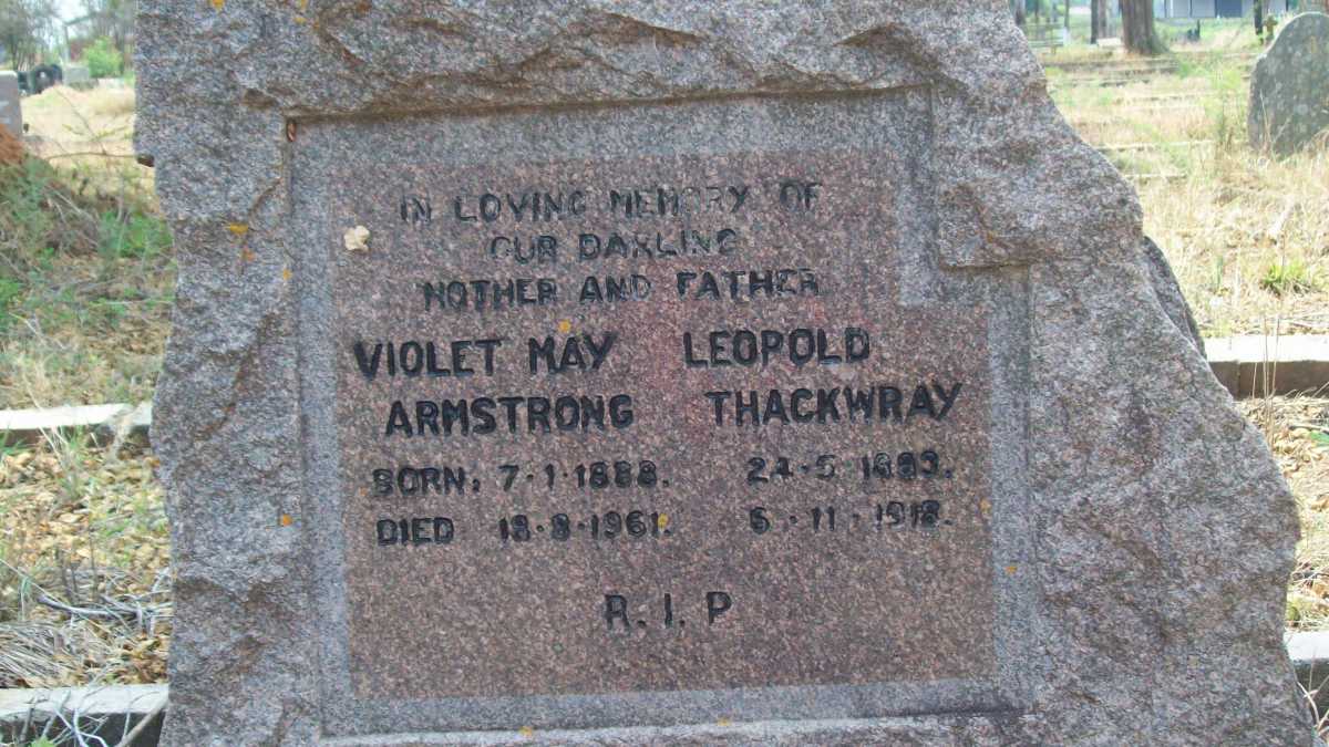 THACKWRAY Leopold 1883-1918 &amp; Violet May Armstrong 1888-1961
