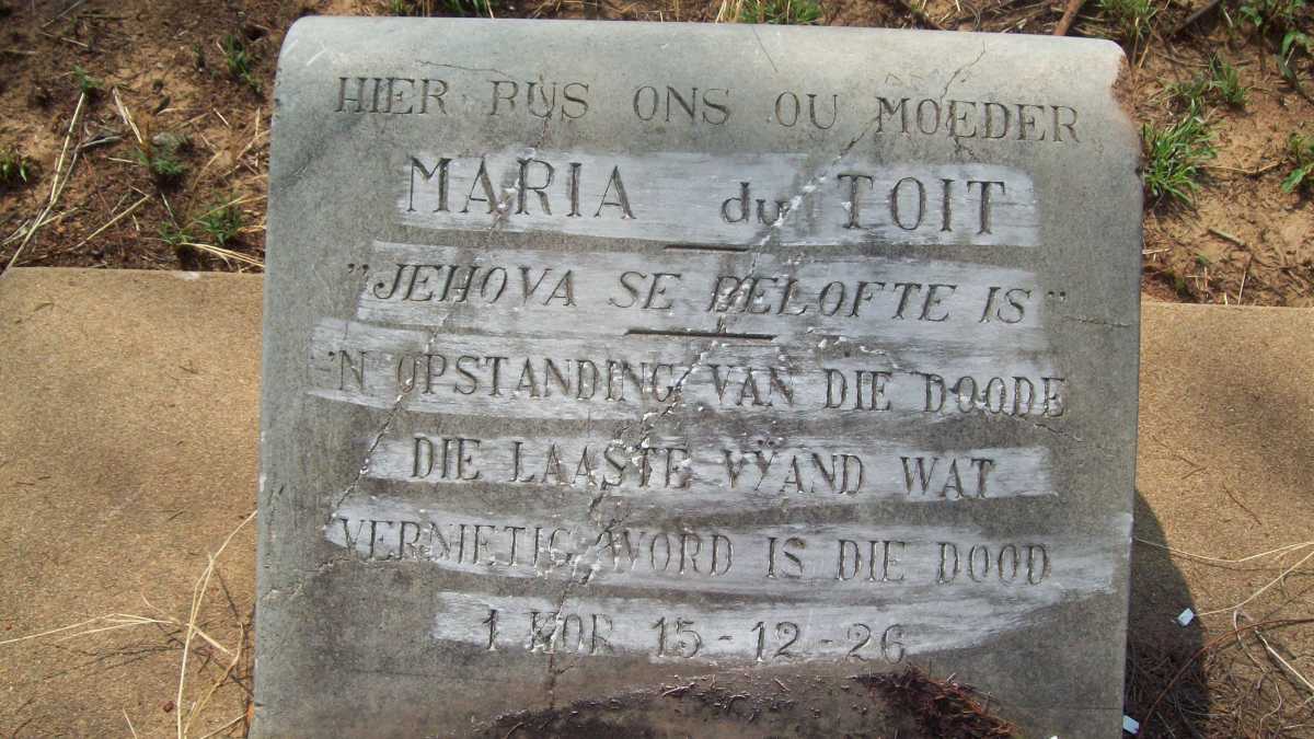 TOIT Maria, du 