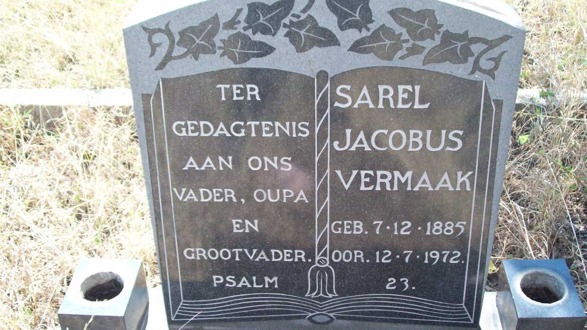 VERMAAK Sarel Jacobus 1885-1972