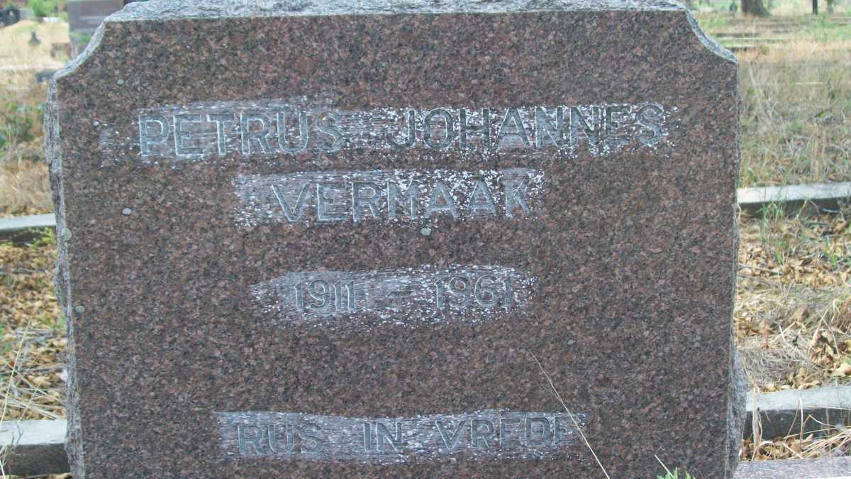 VERMAAK Petrus Johannes 1911-1961