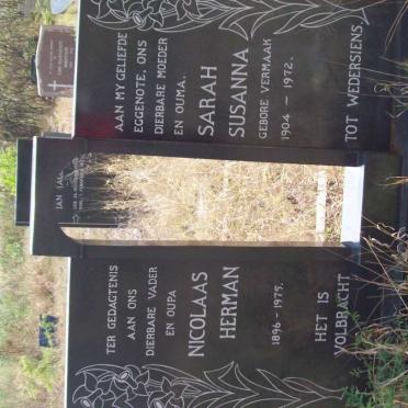 VERBEEK Nicolaas Herman 1896-1975 &amp; Sarah Susanna VERMAAK 1904-1972