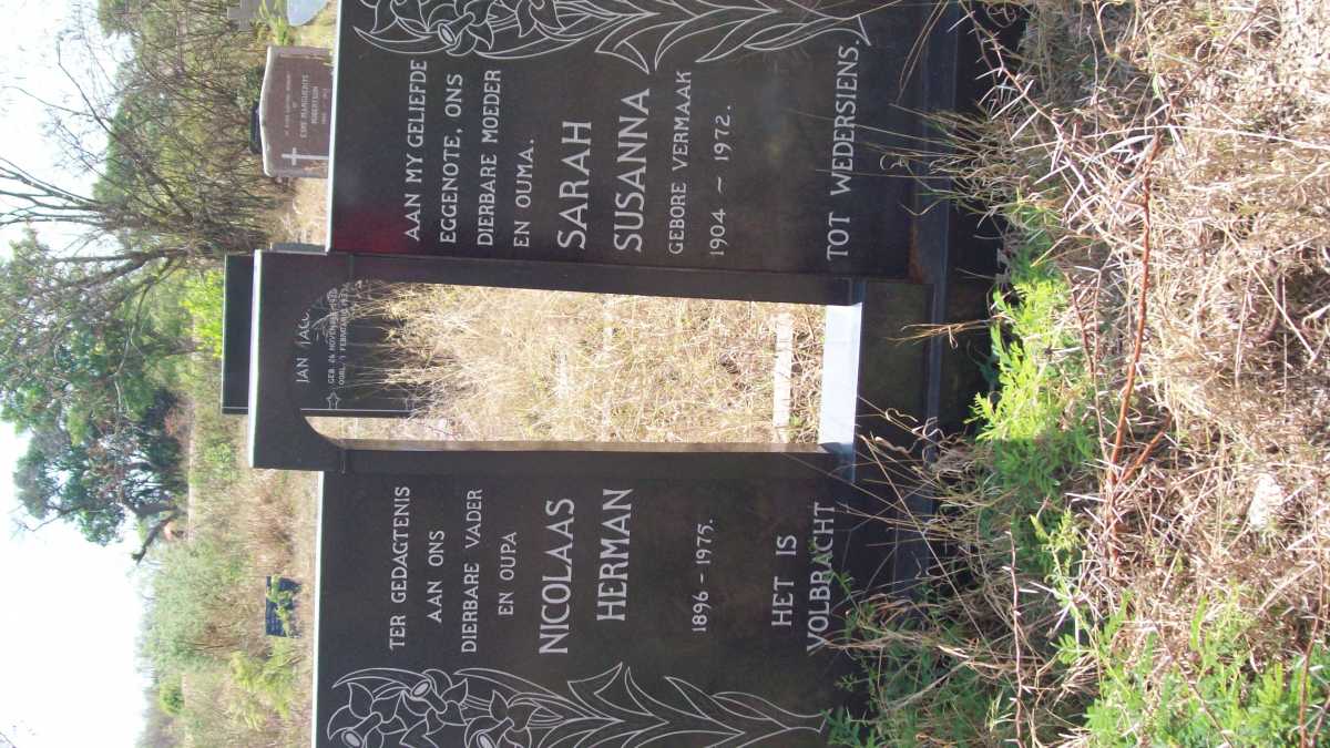 VERBEEK Nicolaas Herman 1896-1975 &amp; Sarah Susanna VERMAAK 1904-1972