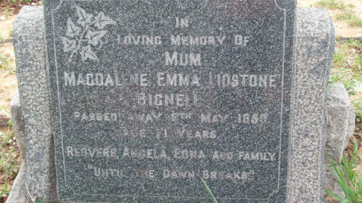 BIGNELL Magdalene Emma Lidstone -1955