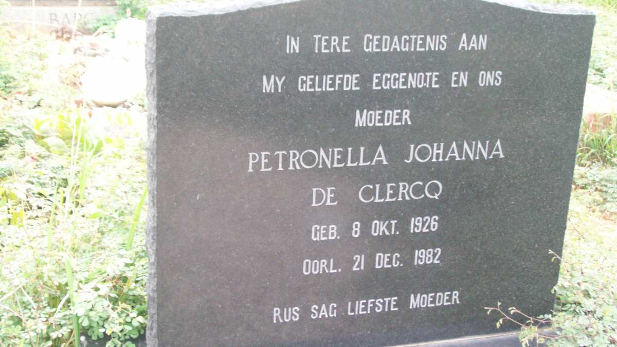 CLERCQ Petronella Johanna, de 1926-1982