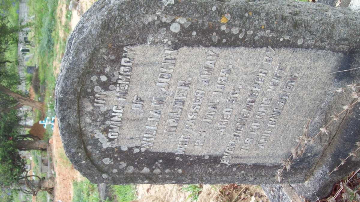 HALDER William John -1939