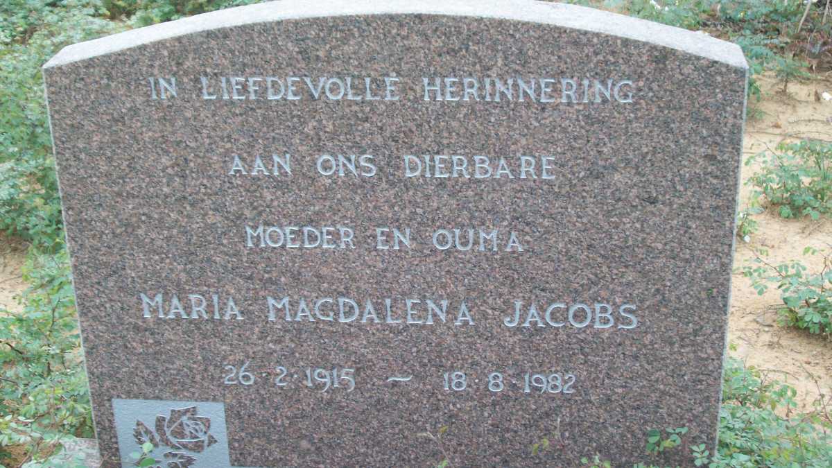 JACOBS Maria Magdalena 1915-1982