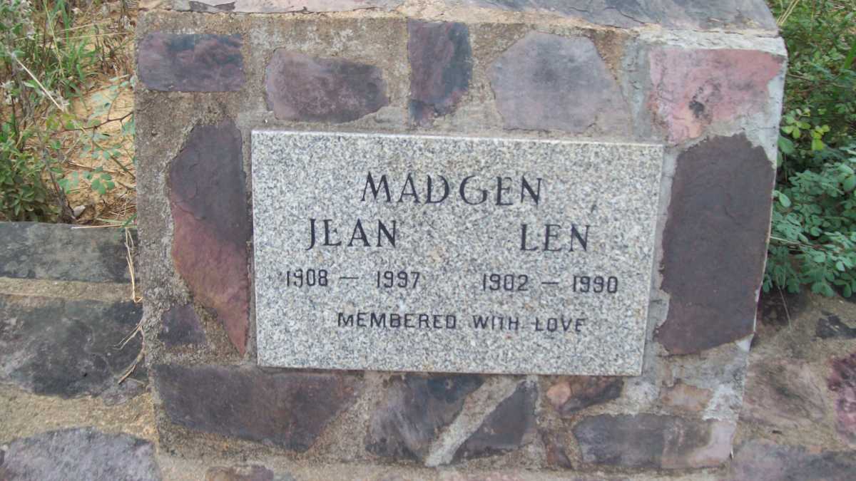 MADGEN Len 1902-1990 &amp; Jean 1908-1997
