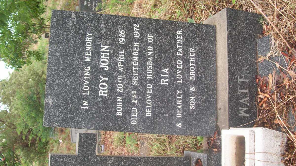 WATT Roy John 1926-1972