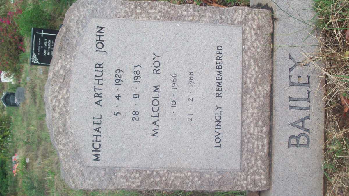 BAILEY Michael Arthur John 1929-1983 :: BAILEY Malcolm Roy 1966-1988