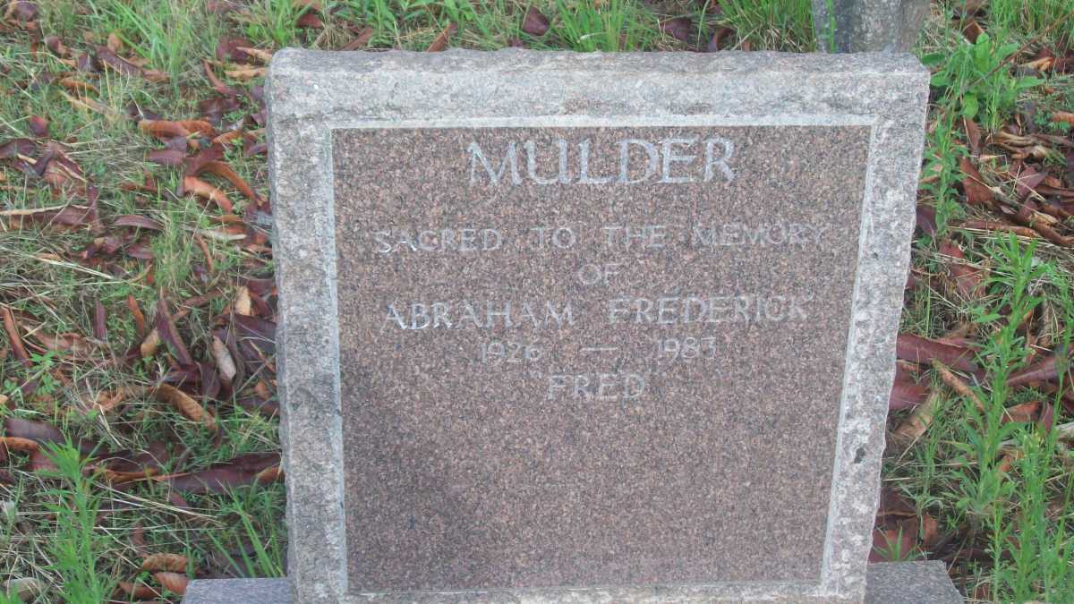 MULDER Abraham Frederick 1926-1983