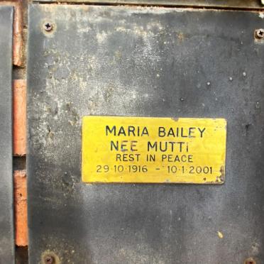 BAILEY Maria nee MUTTI 1916-2001