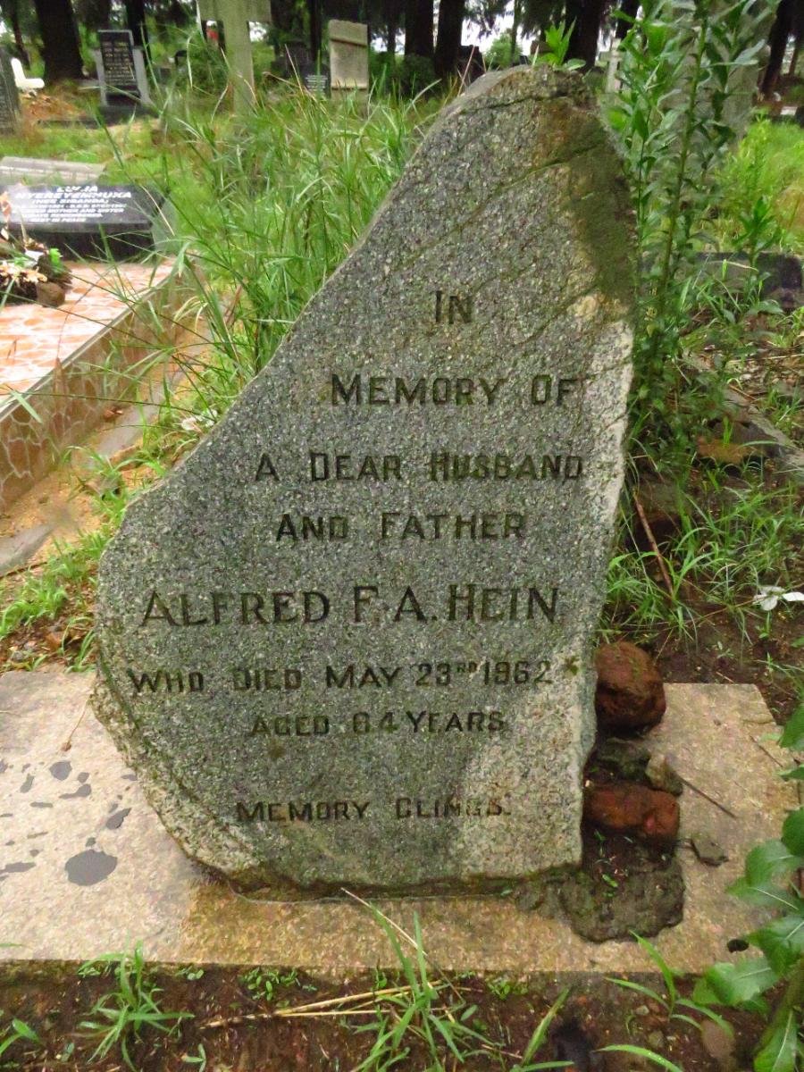 HEIN Alfred F.A. -1962