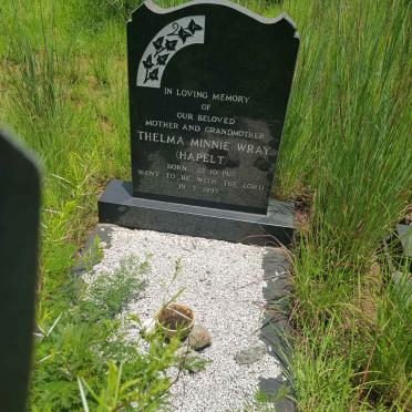 WRAY Thelma Minnie formerly HAPELT 1927-1995