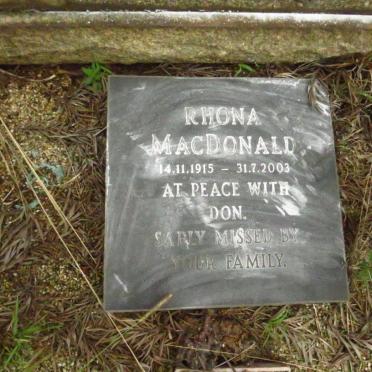 MACDONALD Rhona 1915-2003