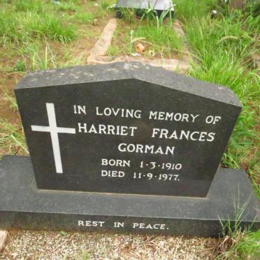 GORMAN Harriet Frances 1910-1977