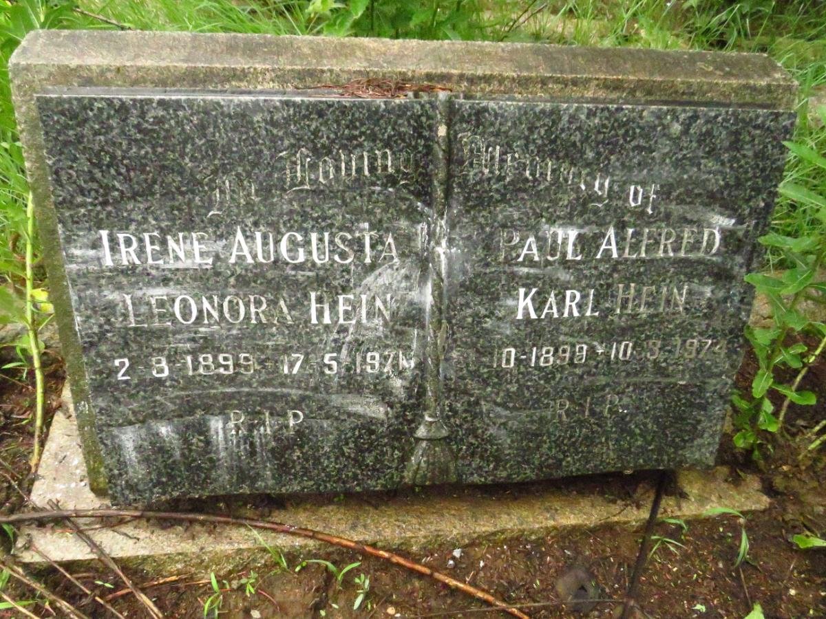 HEIN Paul Alfred Karl 1899-1974 & Irene Augusta Leonora 1899-1971