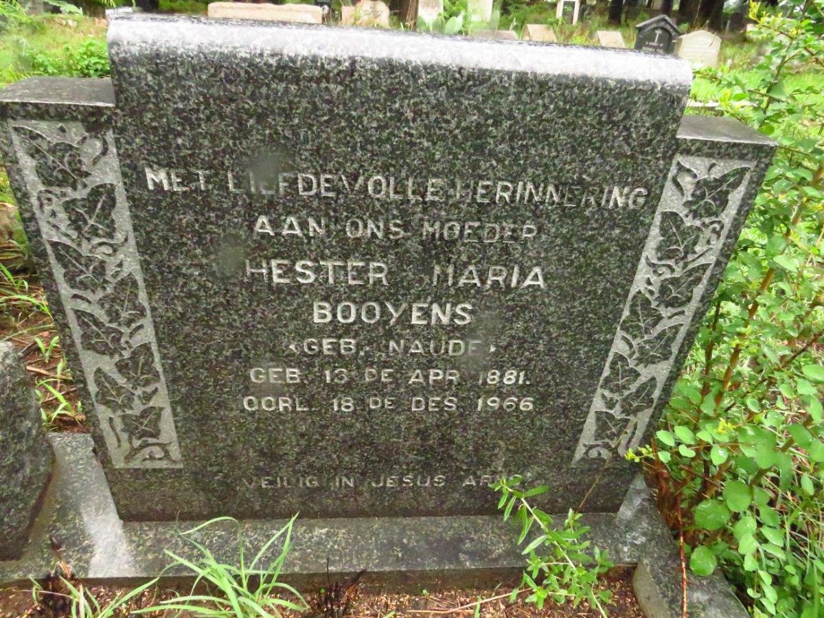 BOOYENS Hester Maria nee NAUDE 1881-1966