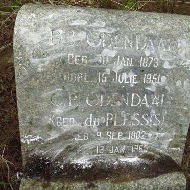 ODENDAAL D.J. 1873-1951 & C.P. DU PLESSIS 1882-1965