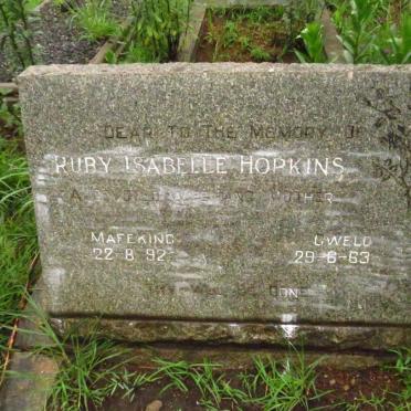 HOPKINS Ruby Isabelle 1892-1963