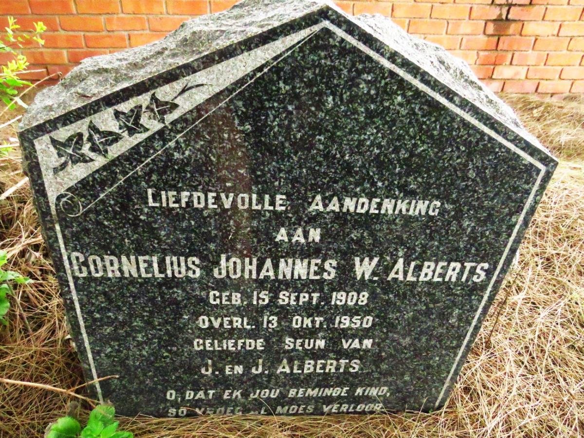 ALBERTS Cornelius Johannes W. 1908-1950
