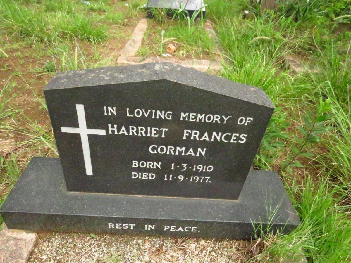 GORMAN Harriet Frances 1910-1977