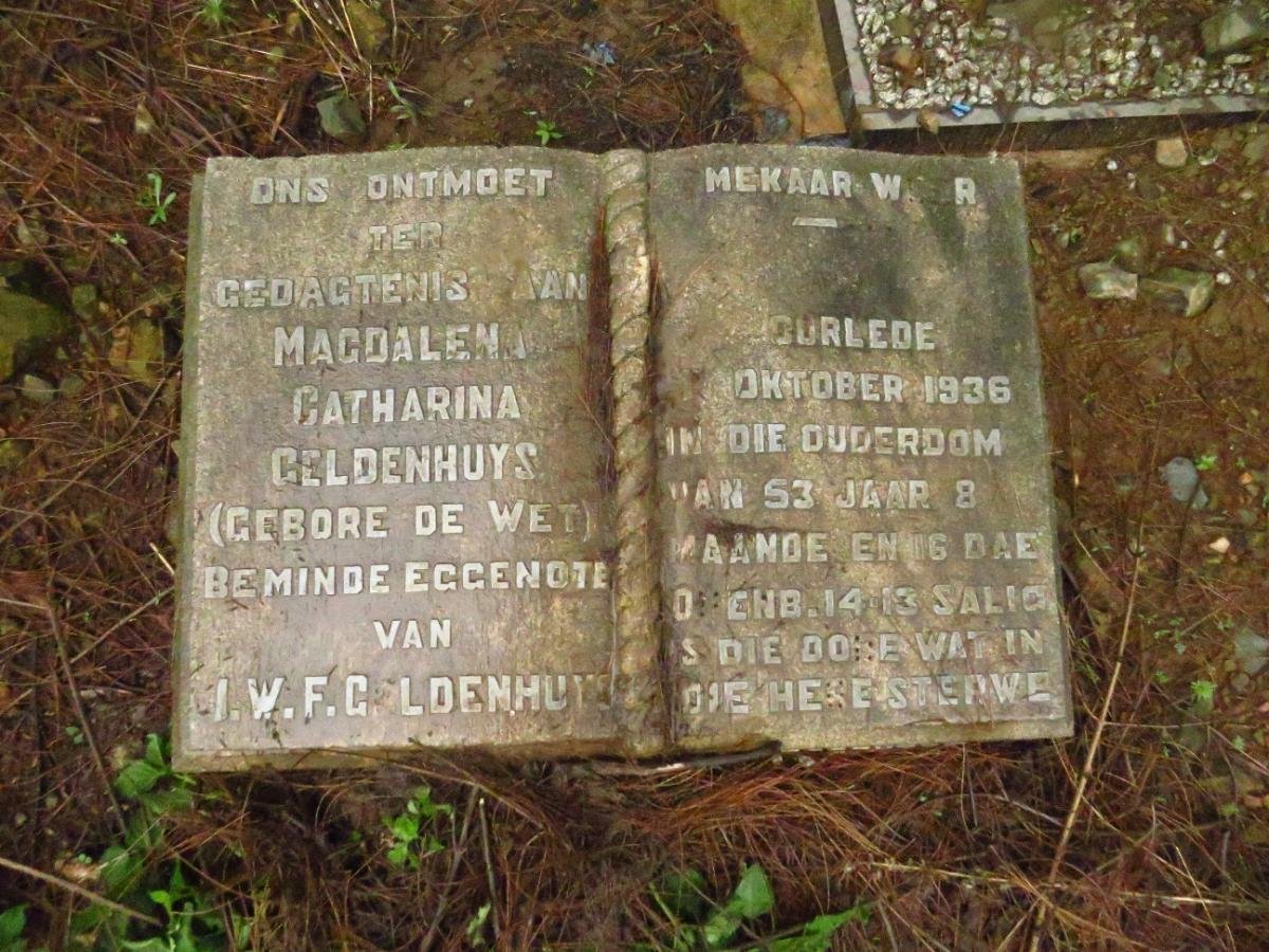 GELDENHUYS Magdalena Catharina nee DE WET -1936