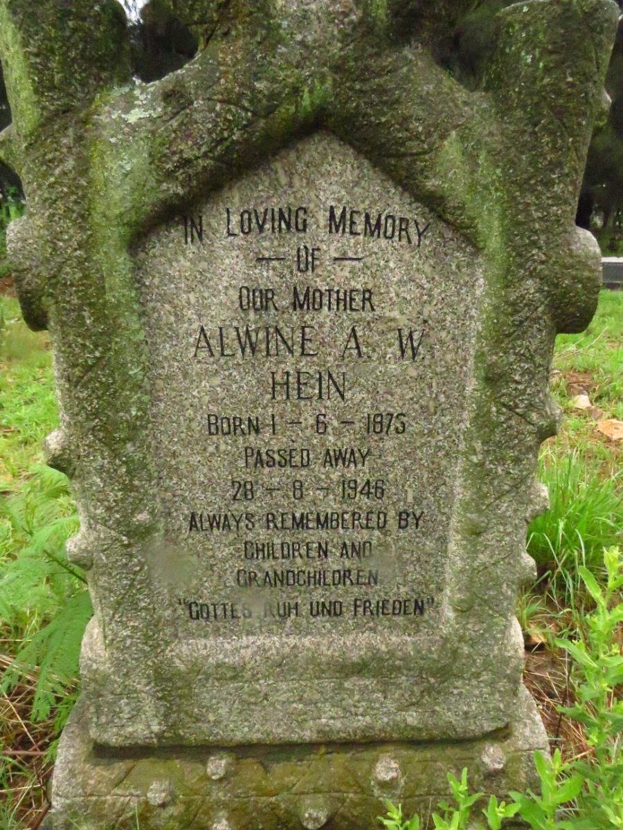 HEIN Alwine A.W. 1875-1946