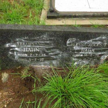 HAHN Ferdinand 1875-1932 & Bertha Auguste 1879-1945 