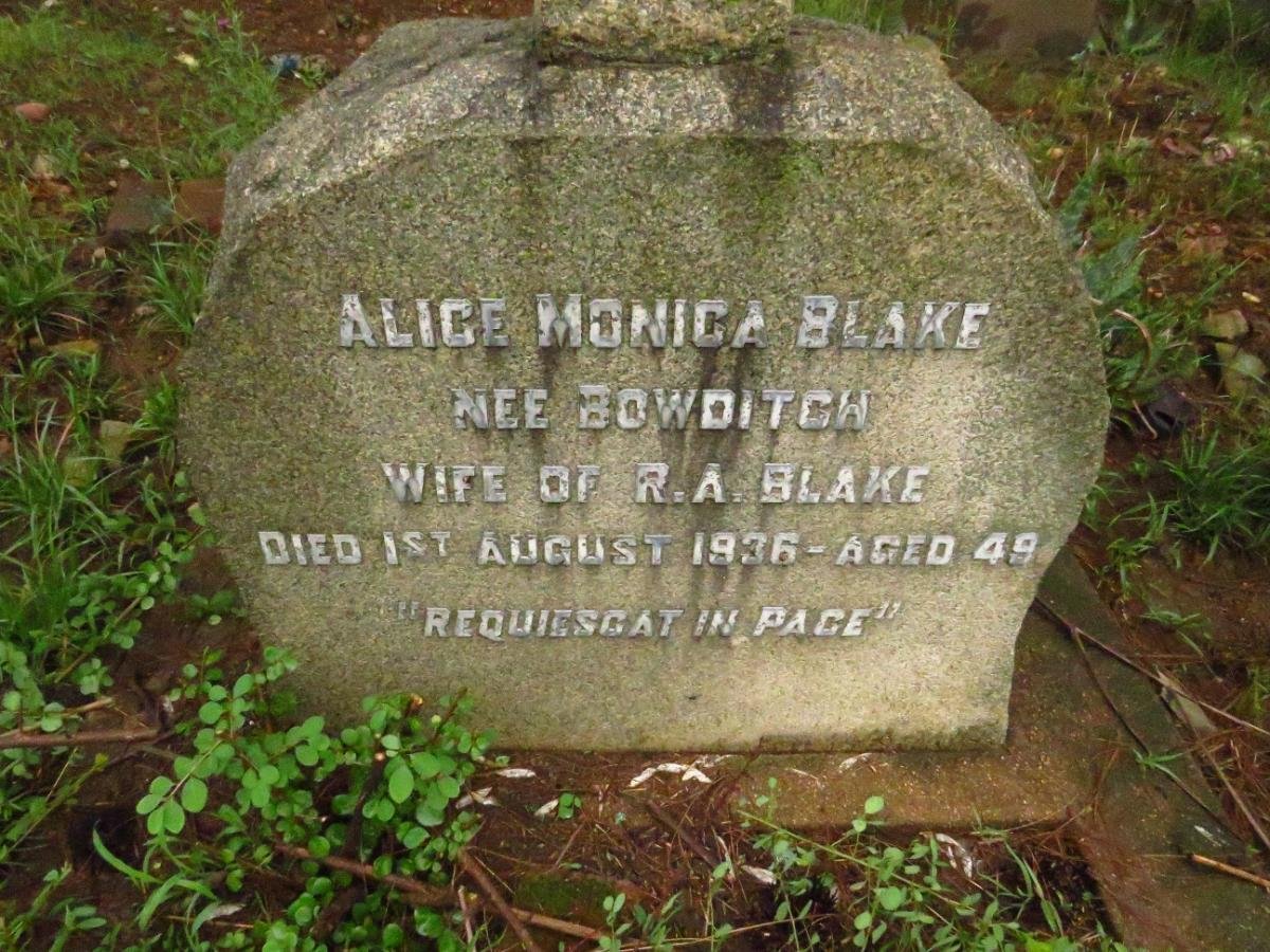 BLAKE Alice Monica nee BOWDITCH -1936