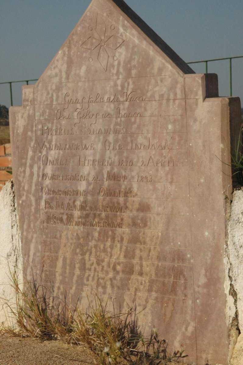 MERWE Petrus Johannes, van de 1870-1893