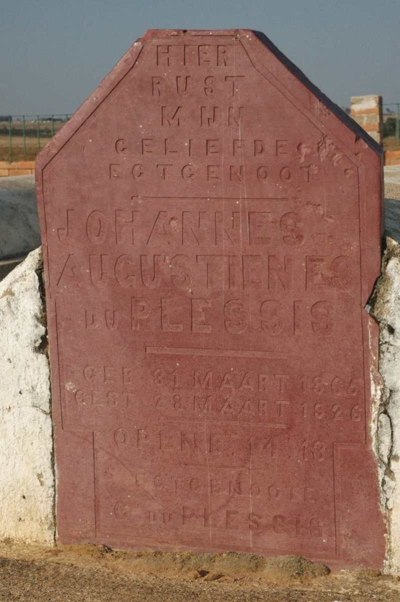 PLESSIS Johannes Augustienes, du 1865-1926