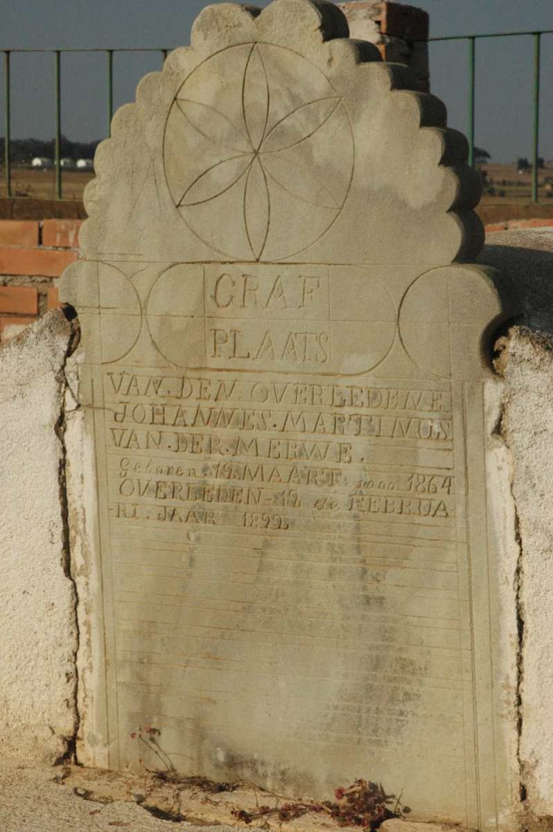 MERWE Johannes Martinus, van der 1864-1892