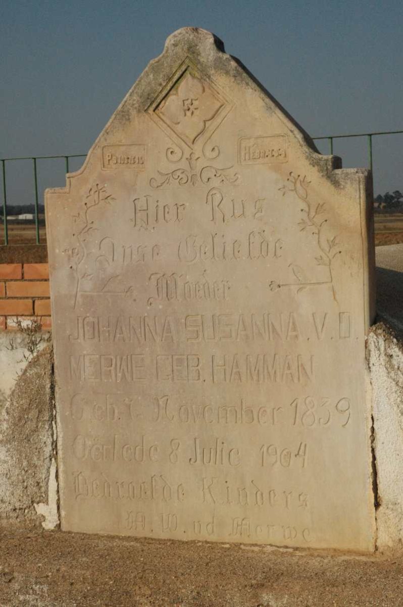 MERWE Johanna Susanna, v.d. nee HAMMAN 1839-1904