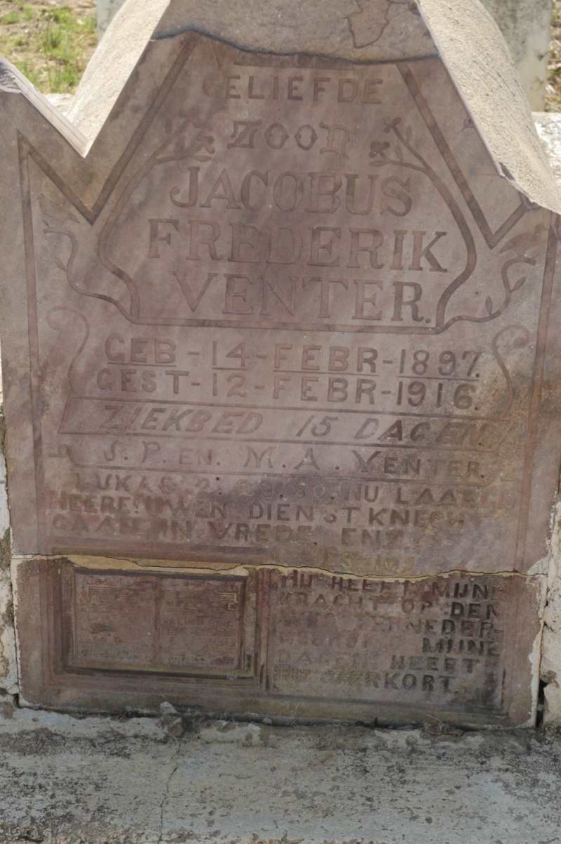 VENTER Jacobus Frederik 1897-1916