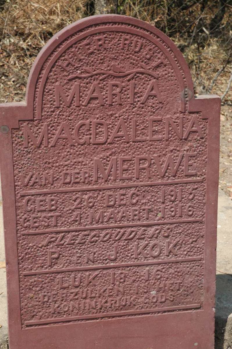 MERWE Maria Magdalena, van der 1915-1916