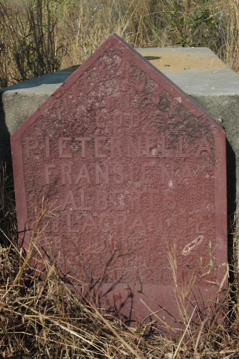 ALBERTS Pieternella Fransiena nee LA GRANGE 1862-1925
