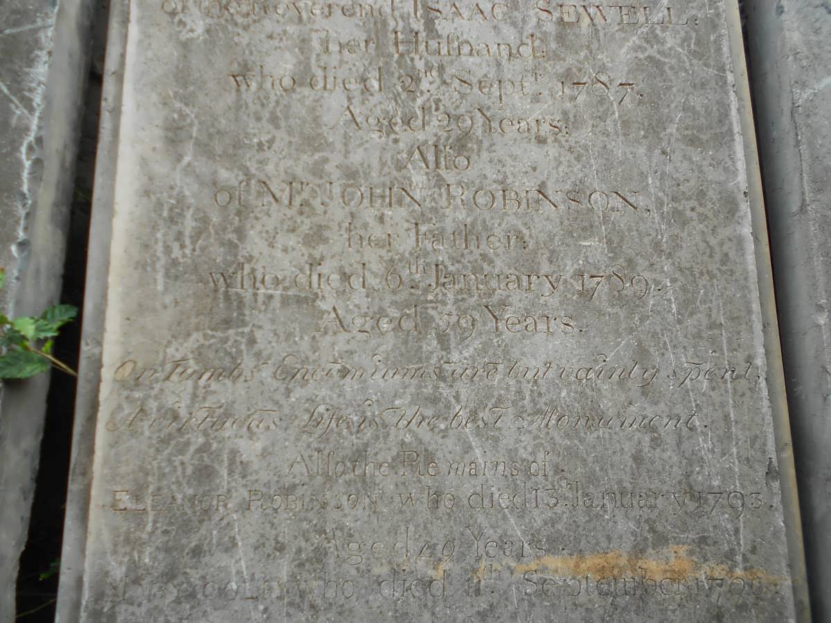 ROBINSON John -1789 &amp; Eleanor -1793